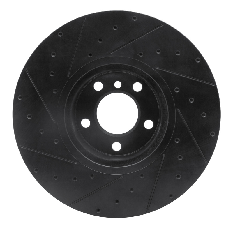 BMW X4 Brake Rotor (1) - Right Front - R1 Concepts - Drilled & Slotted - Black - `16-`18